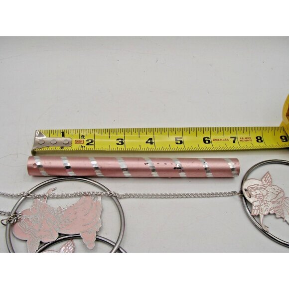 Angel Wind Chimes Pink Silver Metal Rings Pretty Sounds Home Decoration Hanging - Picture 9 of 9